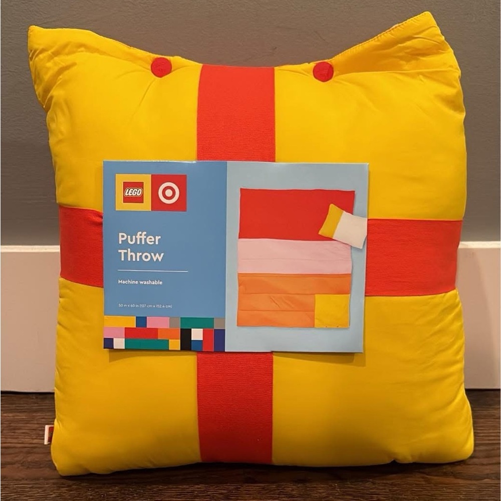 LEGO X Target Yellow and Red Puffer Throw Pillow